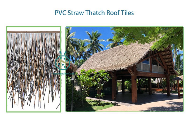 정원 테라스 오두막 장식을 위한 일본 고객을 위한 PVC 초가 지붕 패널 5500개 조각